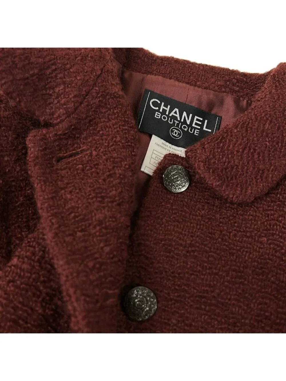 Chanel Coat 36 S Dark Brown Long Sleeve Winter Wool